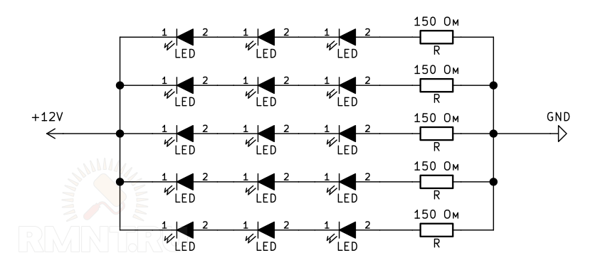 Схема світлодіодної матриці