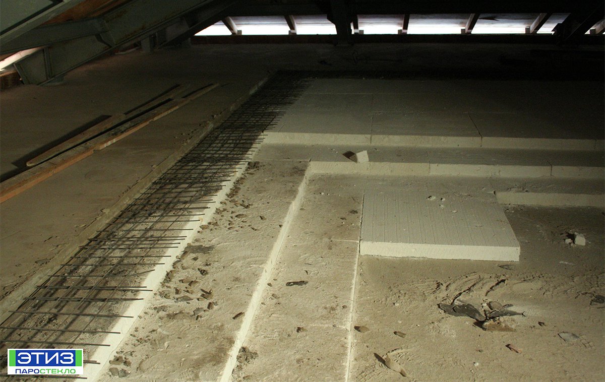 Утеплення бетонного перекриття піносклом етіз
