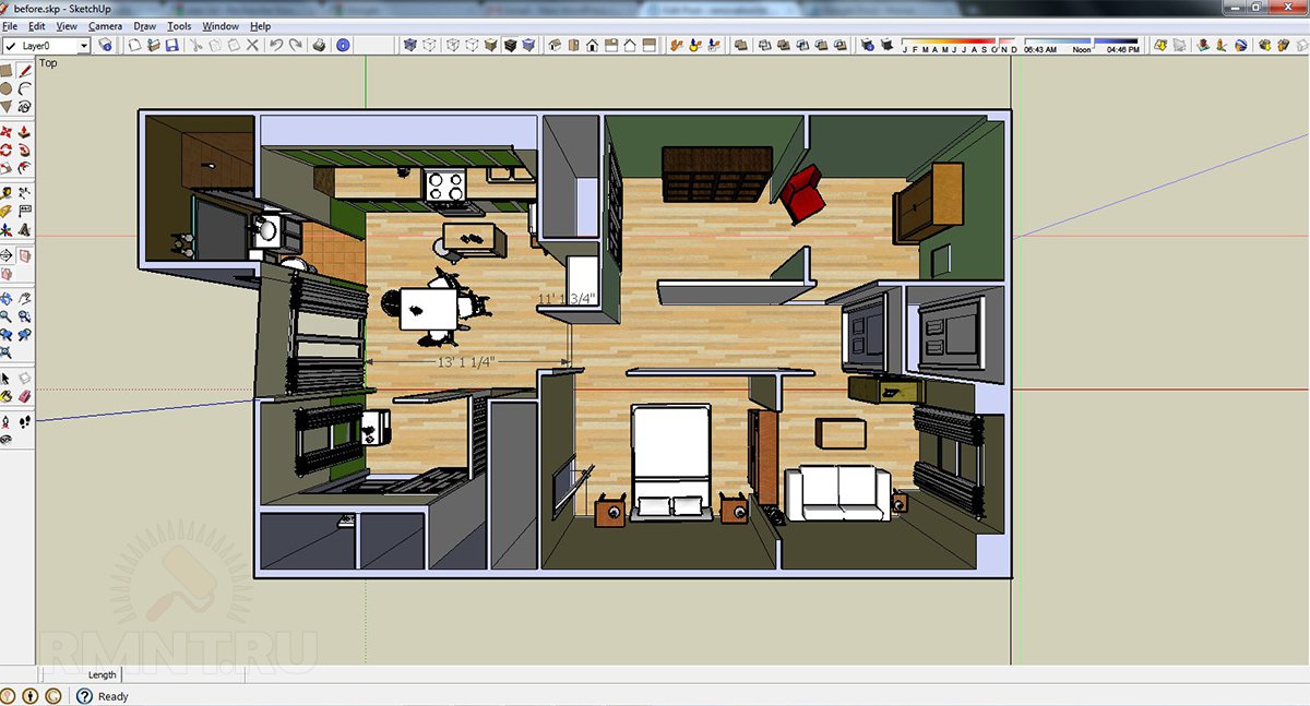 Внутрішнє планування будинку в SketchUp