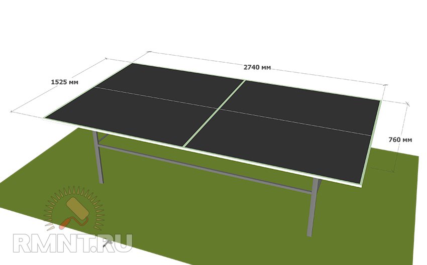Всепогодний тенісний стіл своїми руками: креслення, розміри